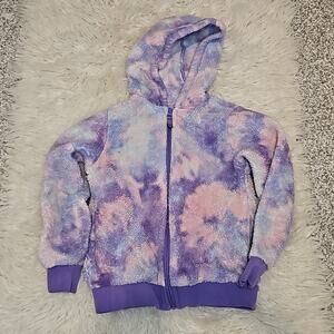 Wonder Nation Girls Multicolor Purple Fleece Full Zip Hoodie